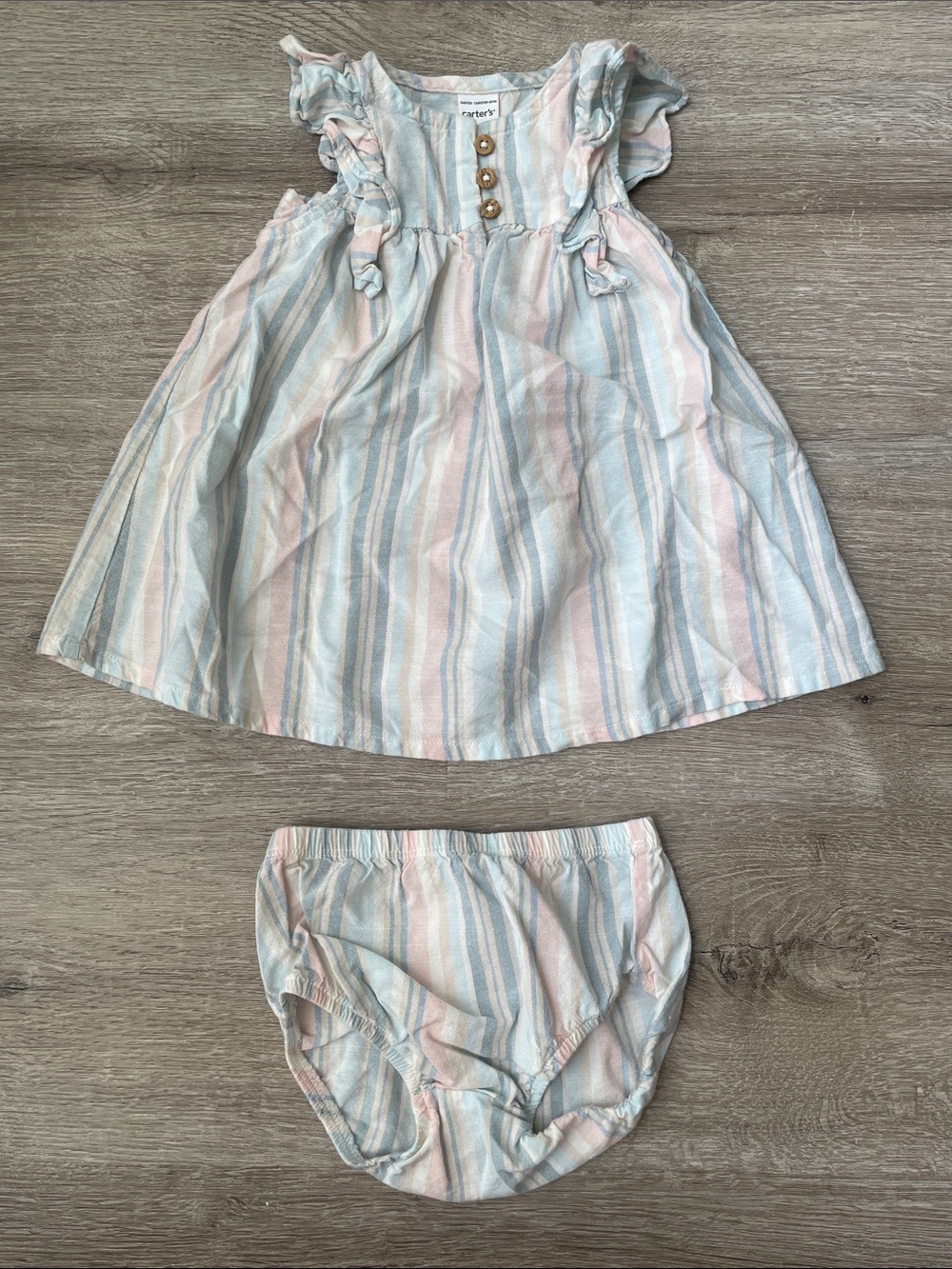 Carter’s | striped dress and bloomers set size 9 months